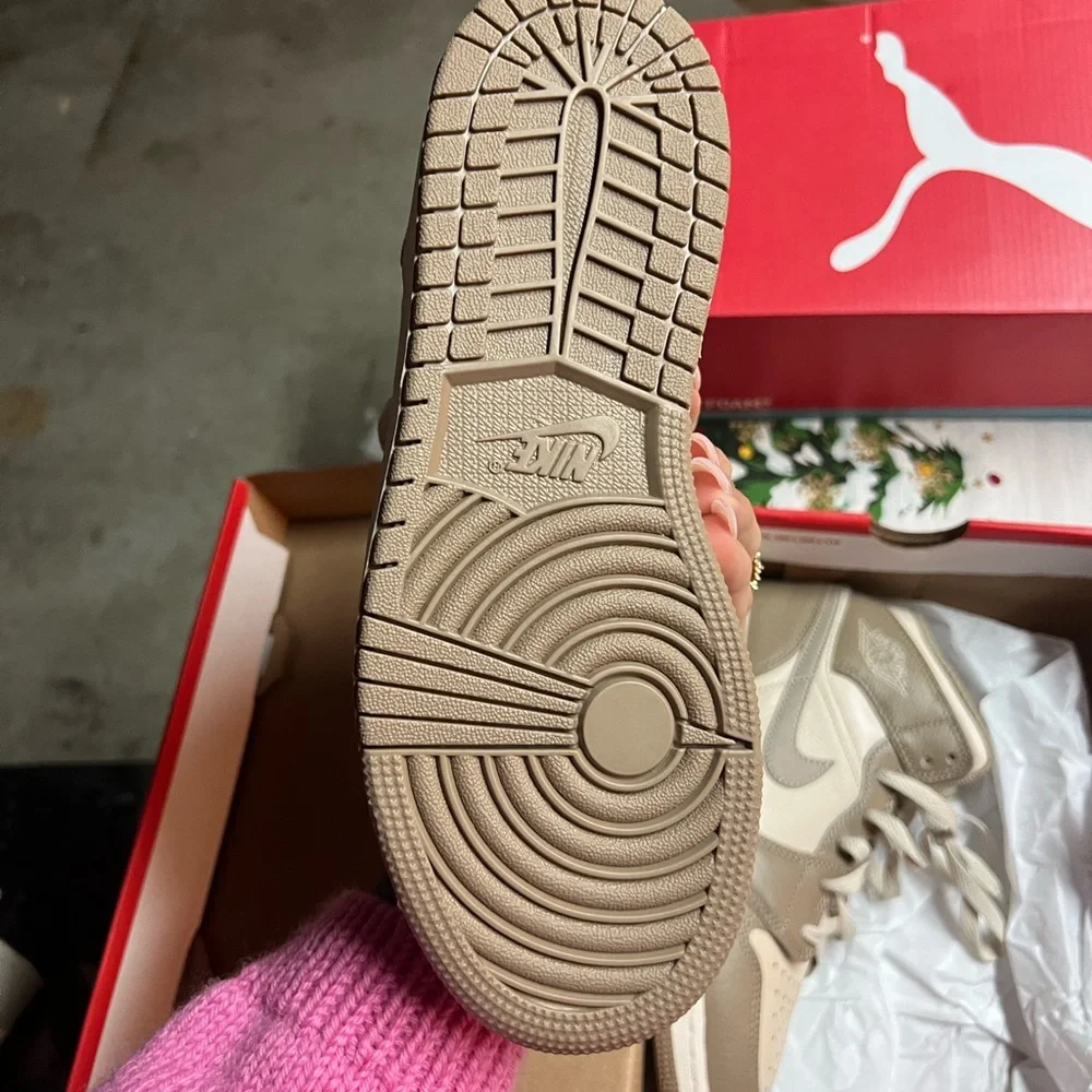 Jordan Boy Tan and Cream High-Top Sneakers - Picture 3 of 5